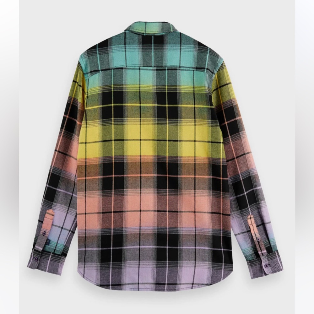 Scotch & Soda Amsterdam Regular-Fit Colourful Checked Flannel Shirt - Picture 2 of 6